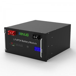 Montat pe raft 48V 100/150 200AH LIFEPO4 Aparate de acasă Stackable RS232/RS485/CAN Comunicare cu încărcare rapidă cu ioni cu ioni cu LCD